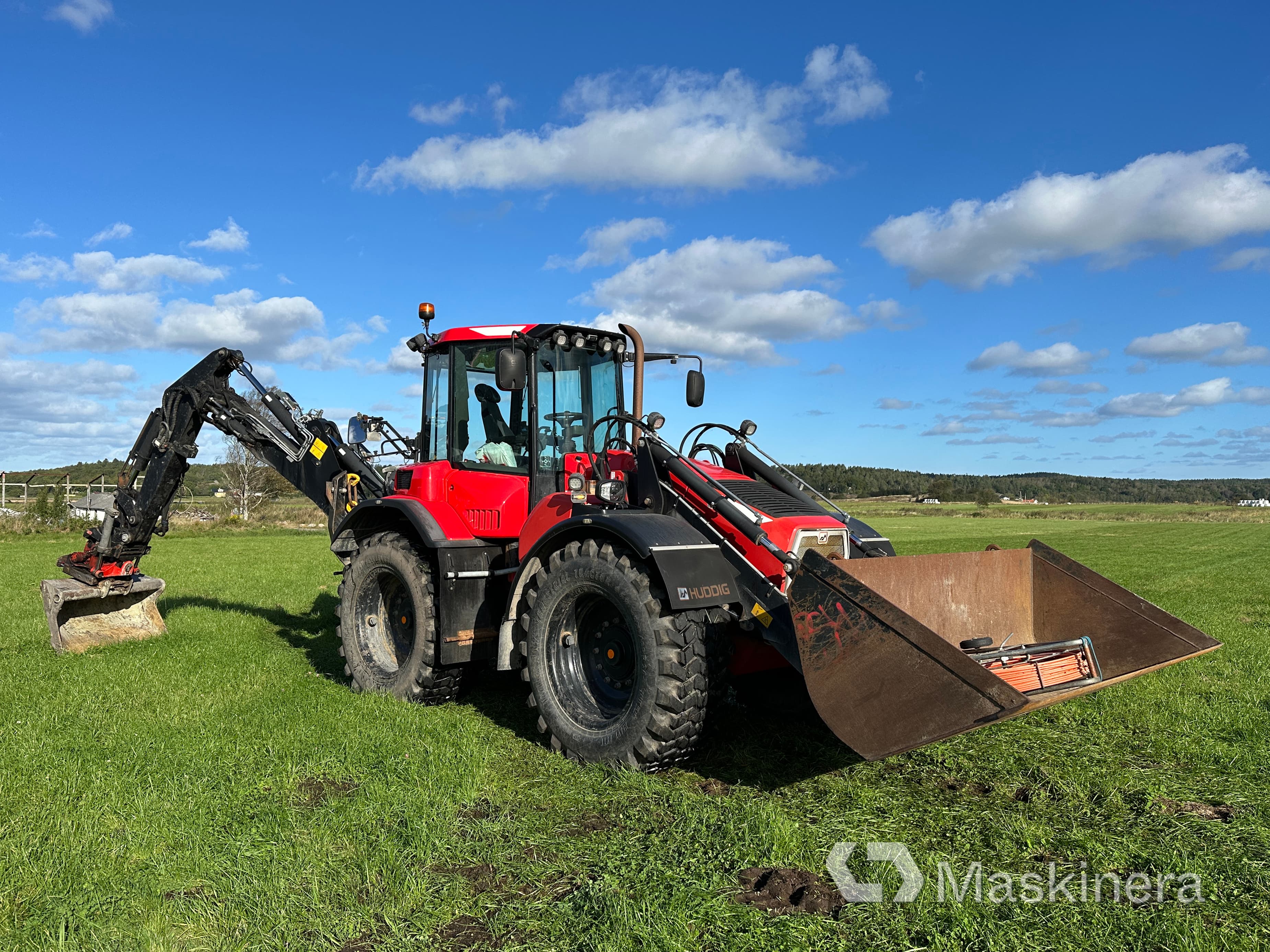 Traktorgrävare Hudding 1260C med Waldung dumpervagn