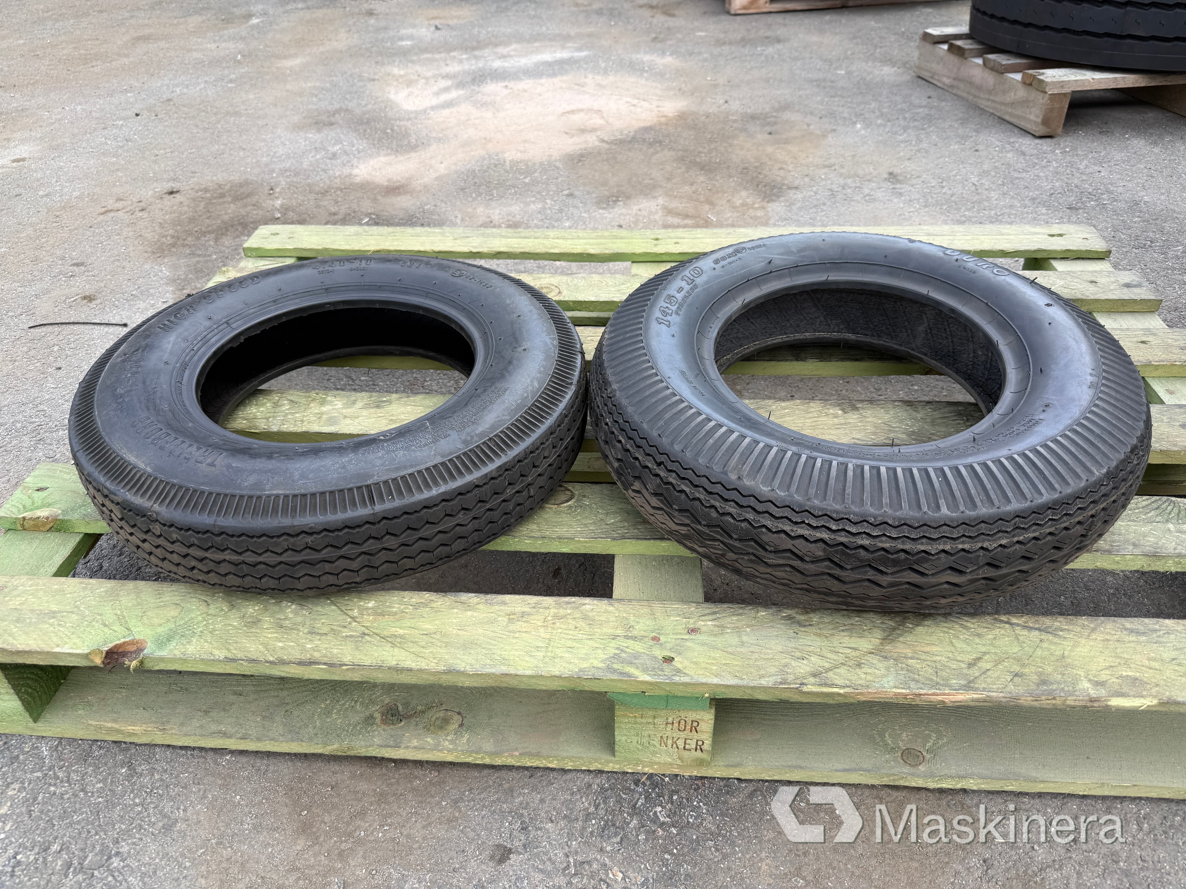 Släpvagnsdäck 2st, Trelleborg 4.40-10 och Duro 14.5-10