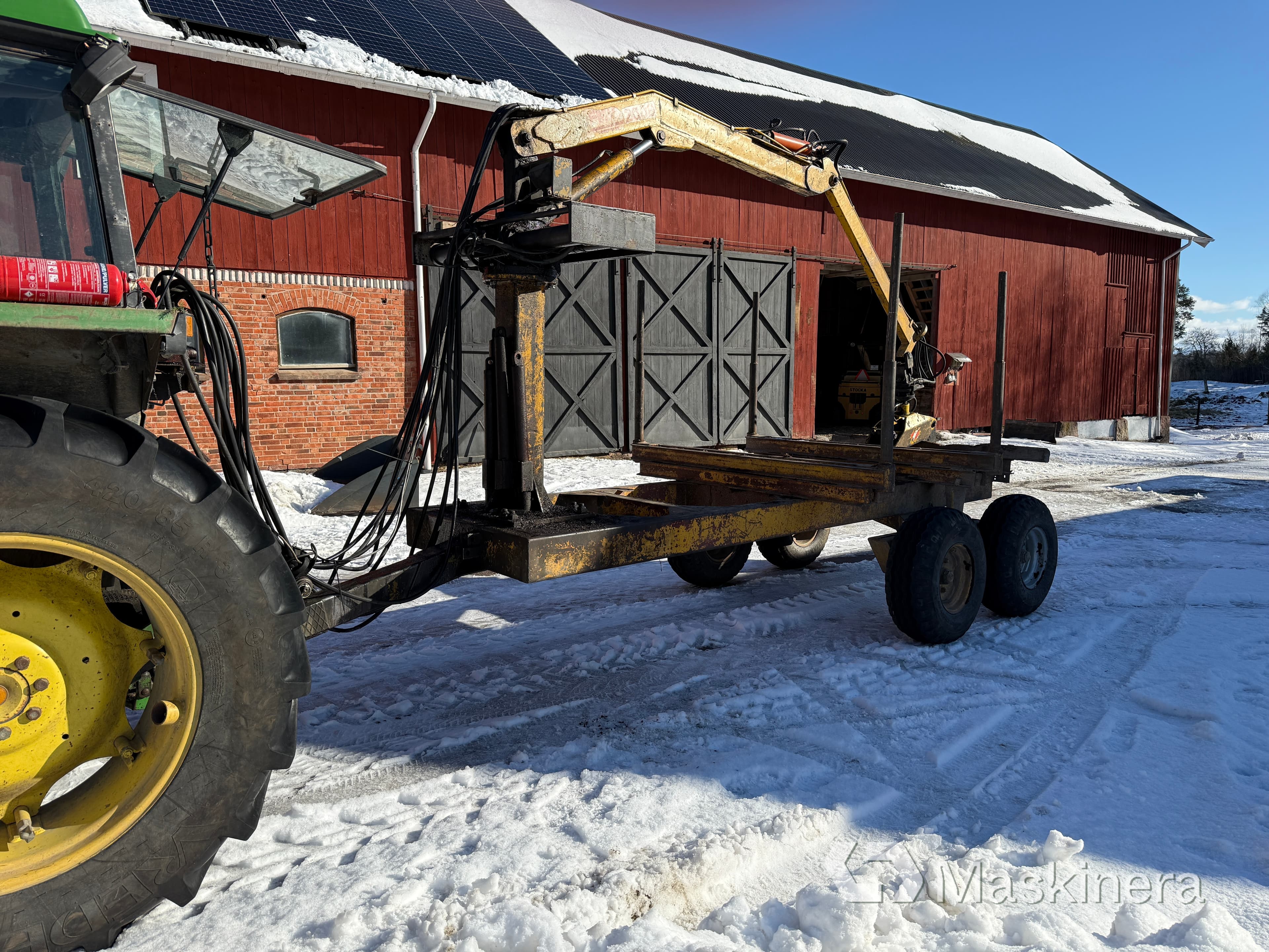 Timmervagn Med FMV 2000 Kran