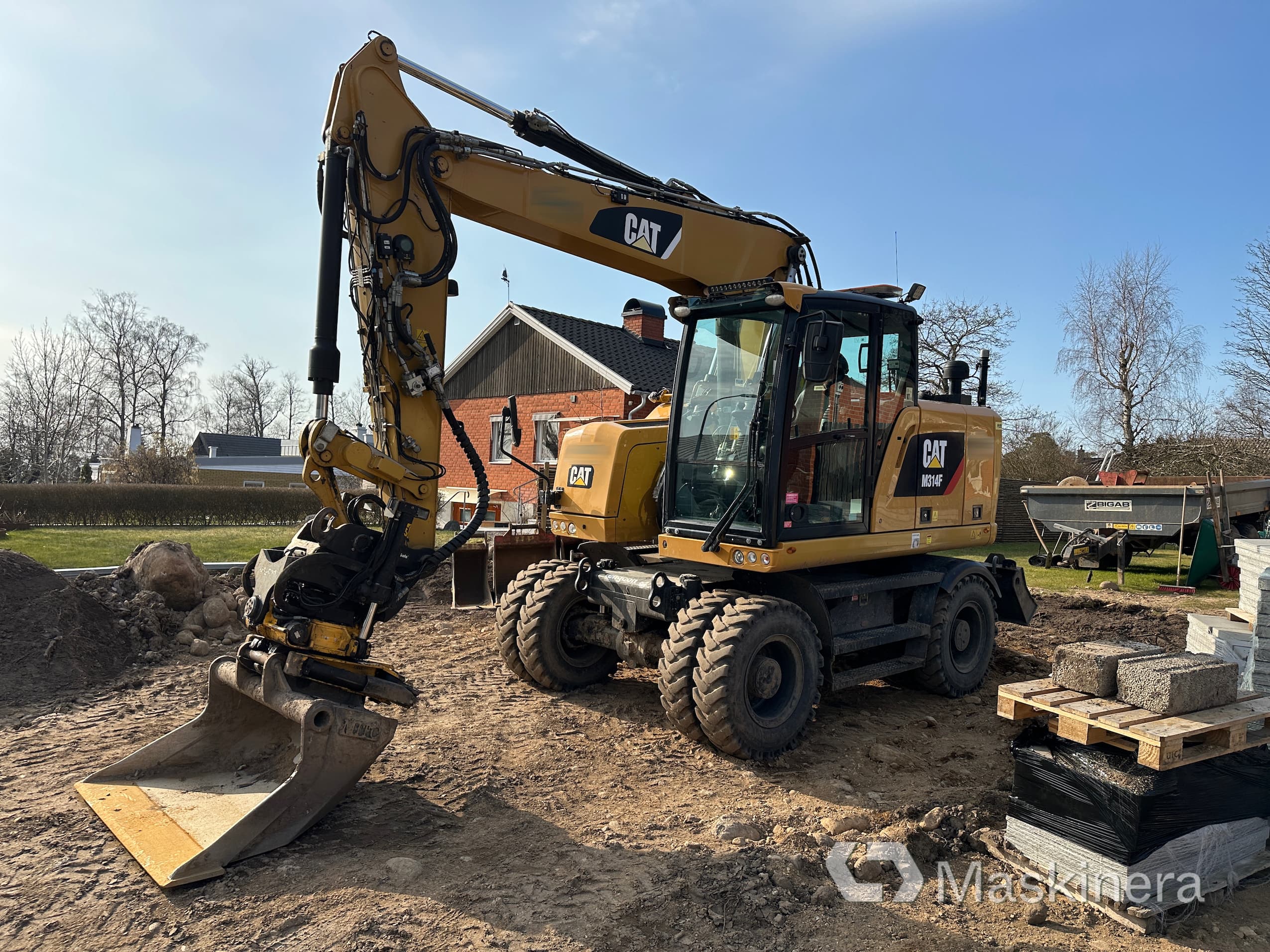 Hjulgrävare Cat M314F + redskap/vagn/grävsystem