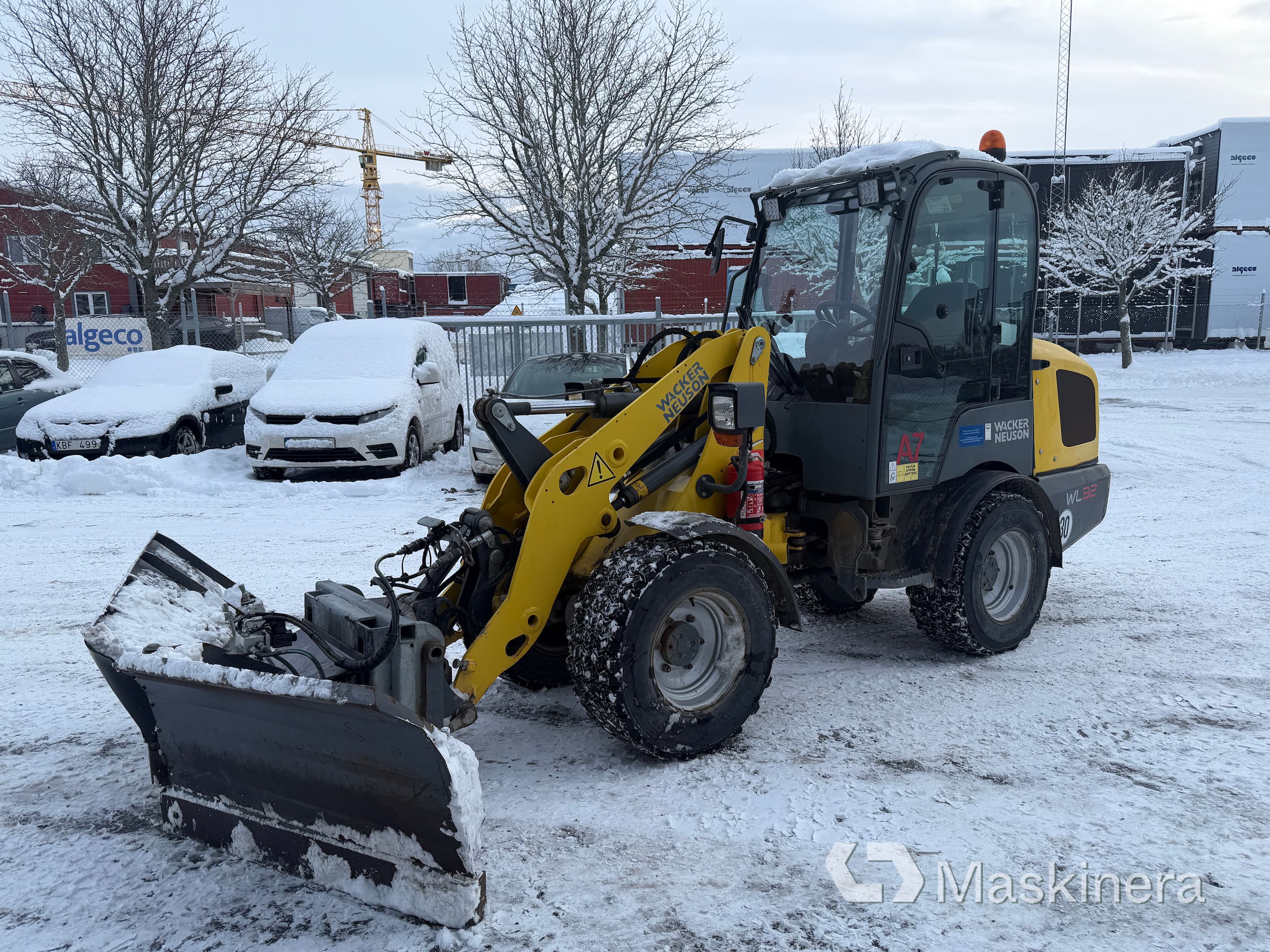 Hjullastare Wacker Neuson WL 32 med snöutrustning