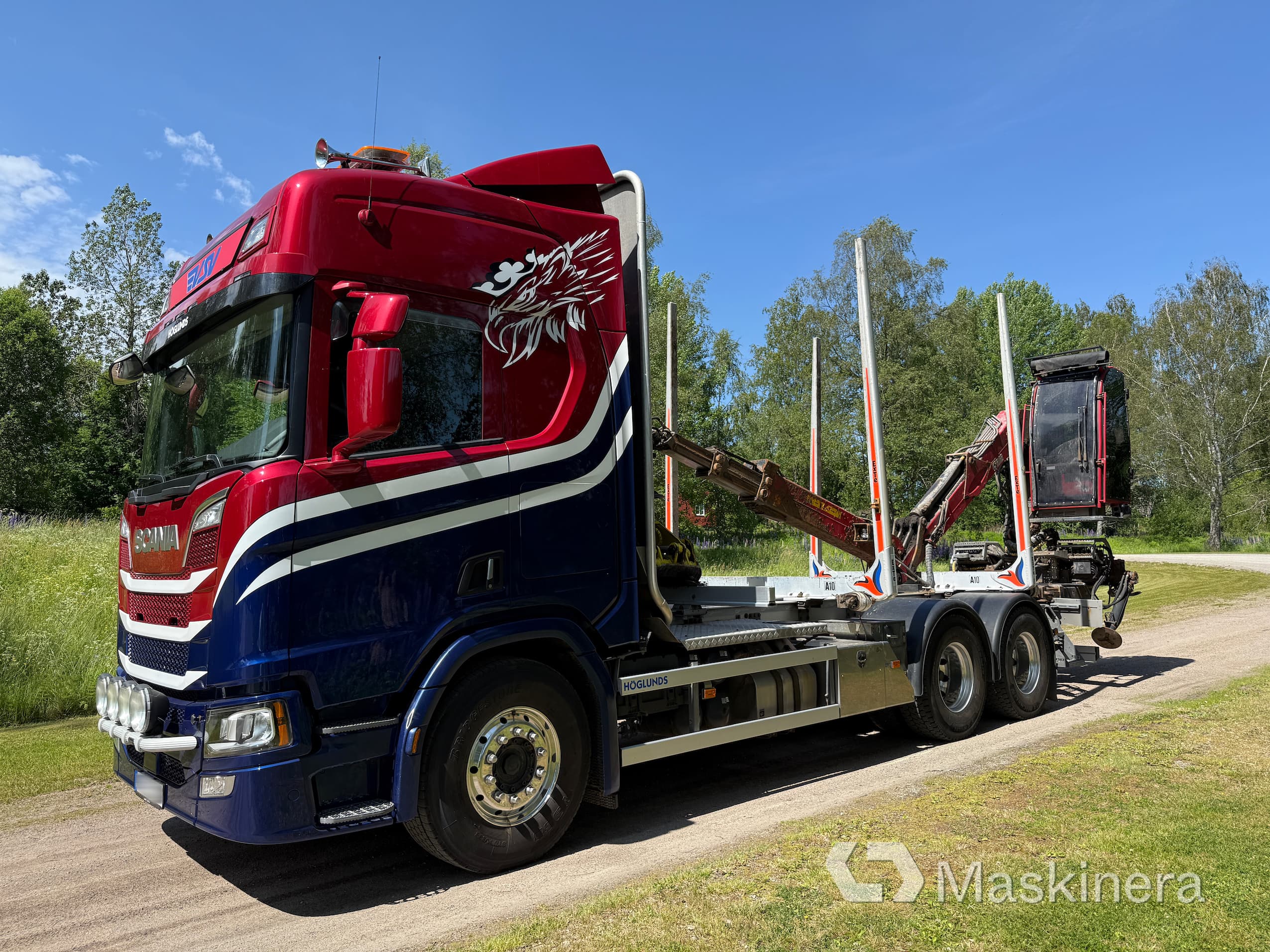 Timmerbil Scania R650B 6x4 NB med kran