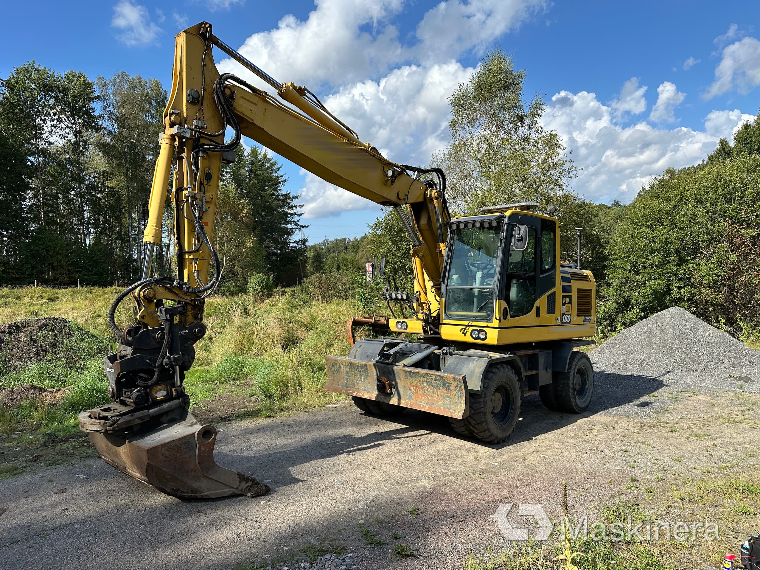 Hjulgrävare Komatsu PW160-10 med 3D maskinstyrning
