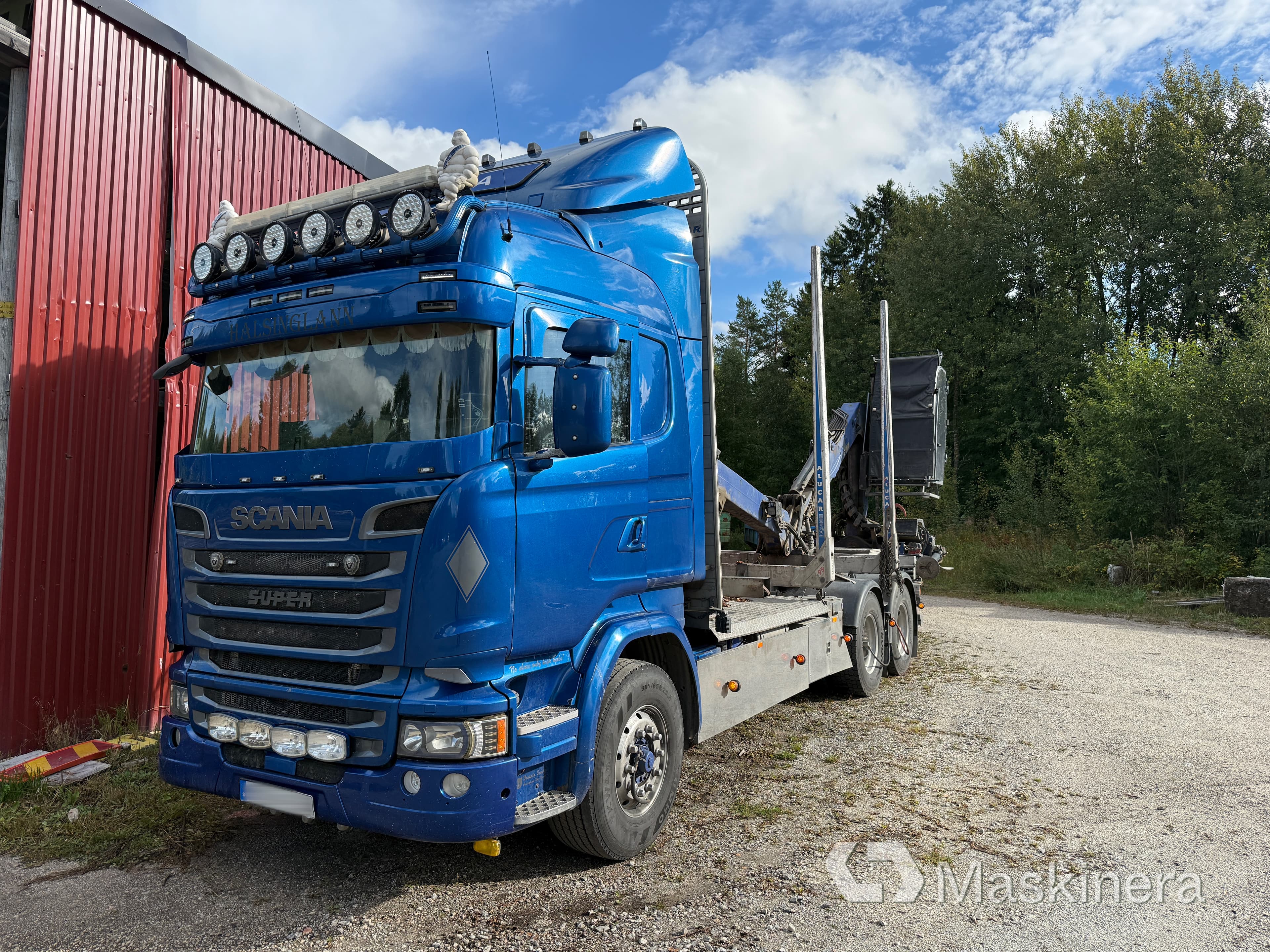 Timmerbil Scania R580 6X4 med kran
